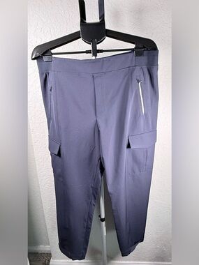 Athleta Size 16 Blue Cargo Ankle Pants Travel Utility Stretch